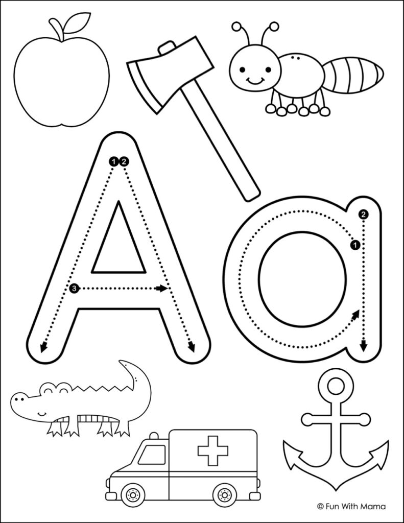 Coloring Letter A Worksheets