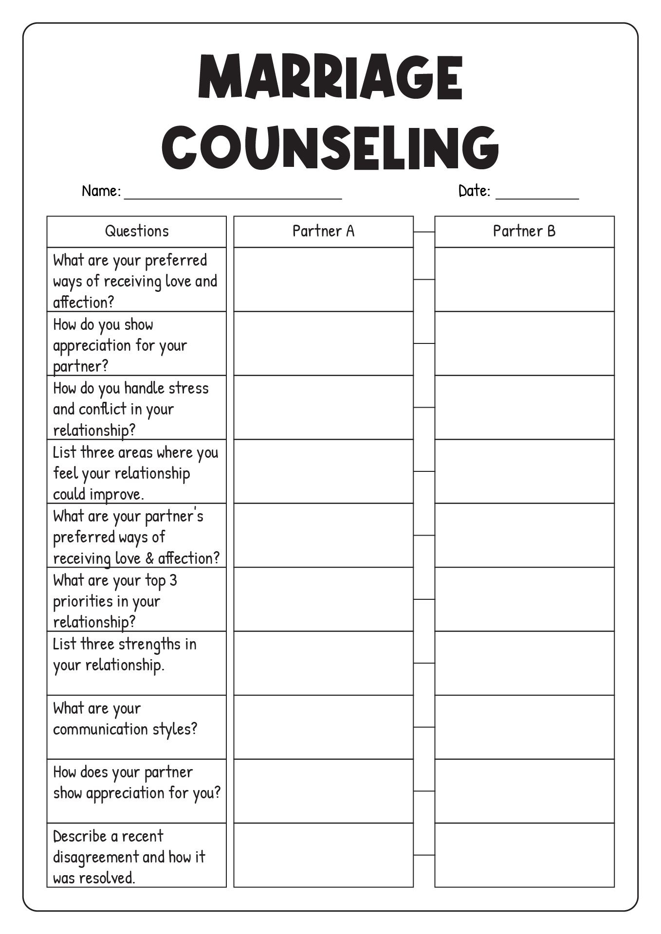 free printable couples therapy worksheets
