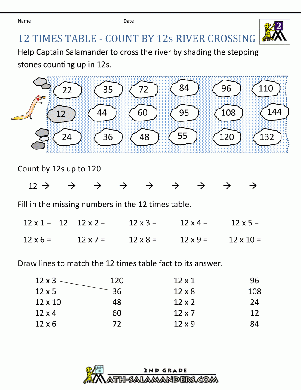 12 Times Table Worksheets Library
