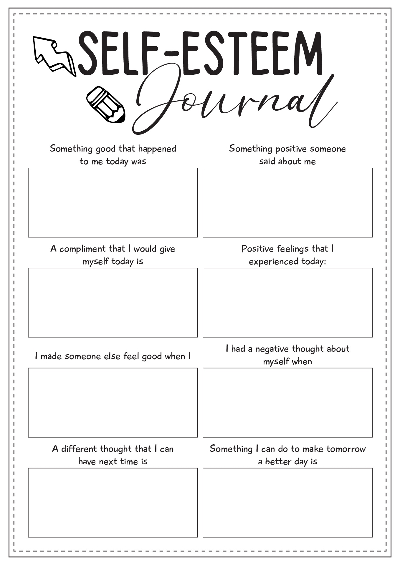 13 Self Esteem Worksheets For Students Free PDF At Worksheeto Worksheets Library