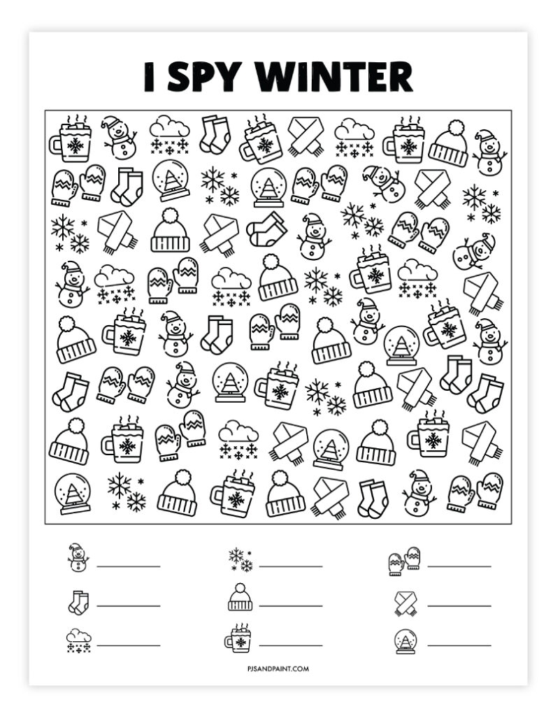 14 Free Printable Winter Games And Activities Pjs And Paint Worksheets Library