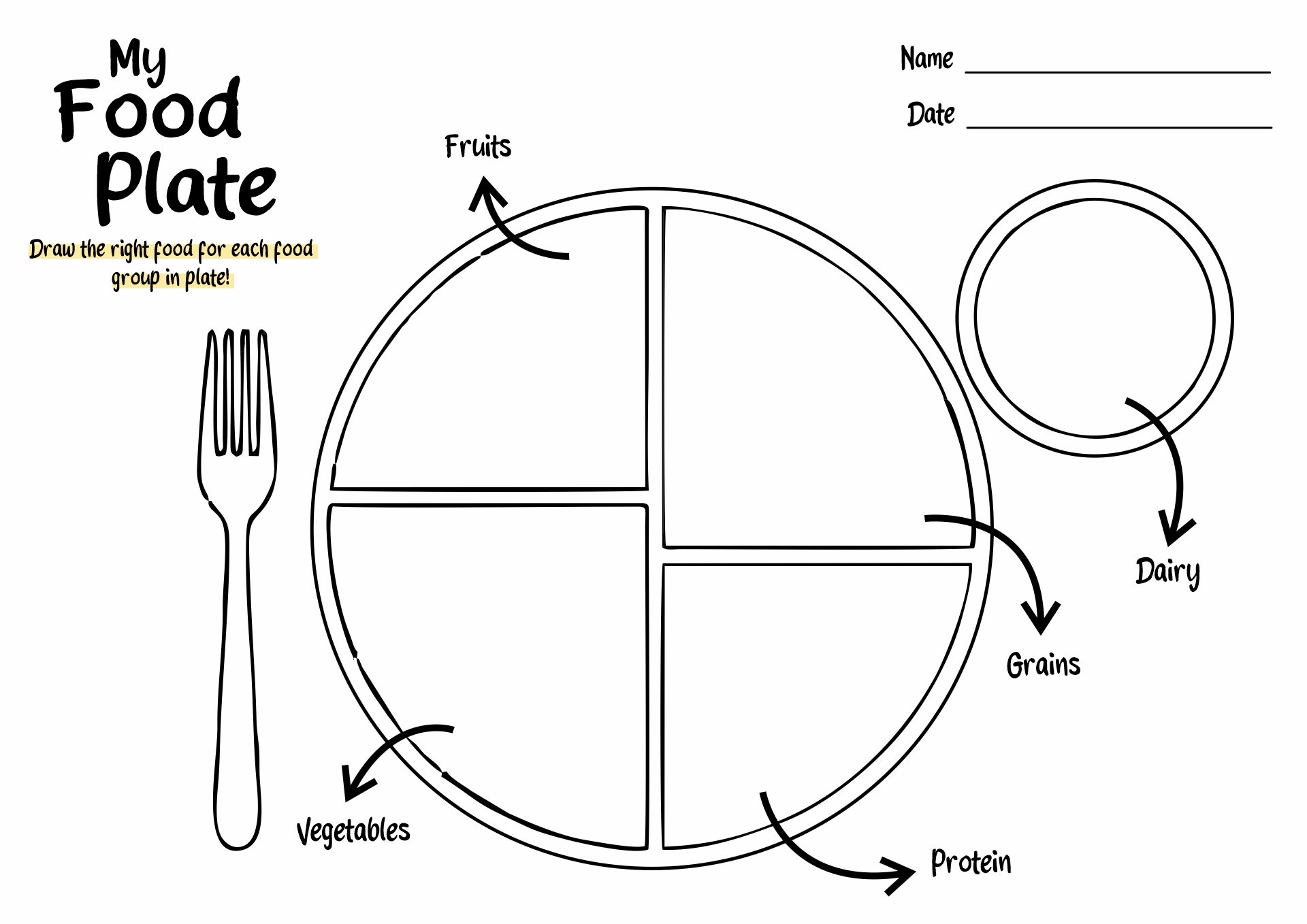 free printable my plate worksheets