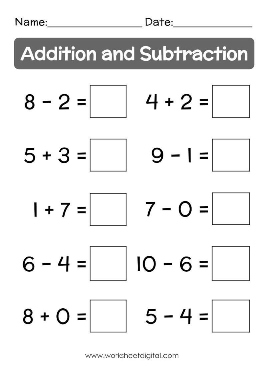 18 Printable Addition Subtraction Up To 10 Worksheets Printable Worksheets Library 18 Printable Addition Subtraction Up To 10 Worksheets Printable Worksheets Library