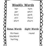 1st Grade Spelling Words Free Printable 36 Week List