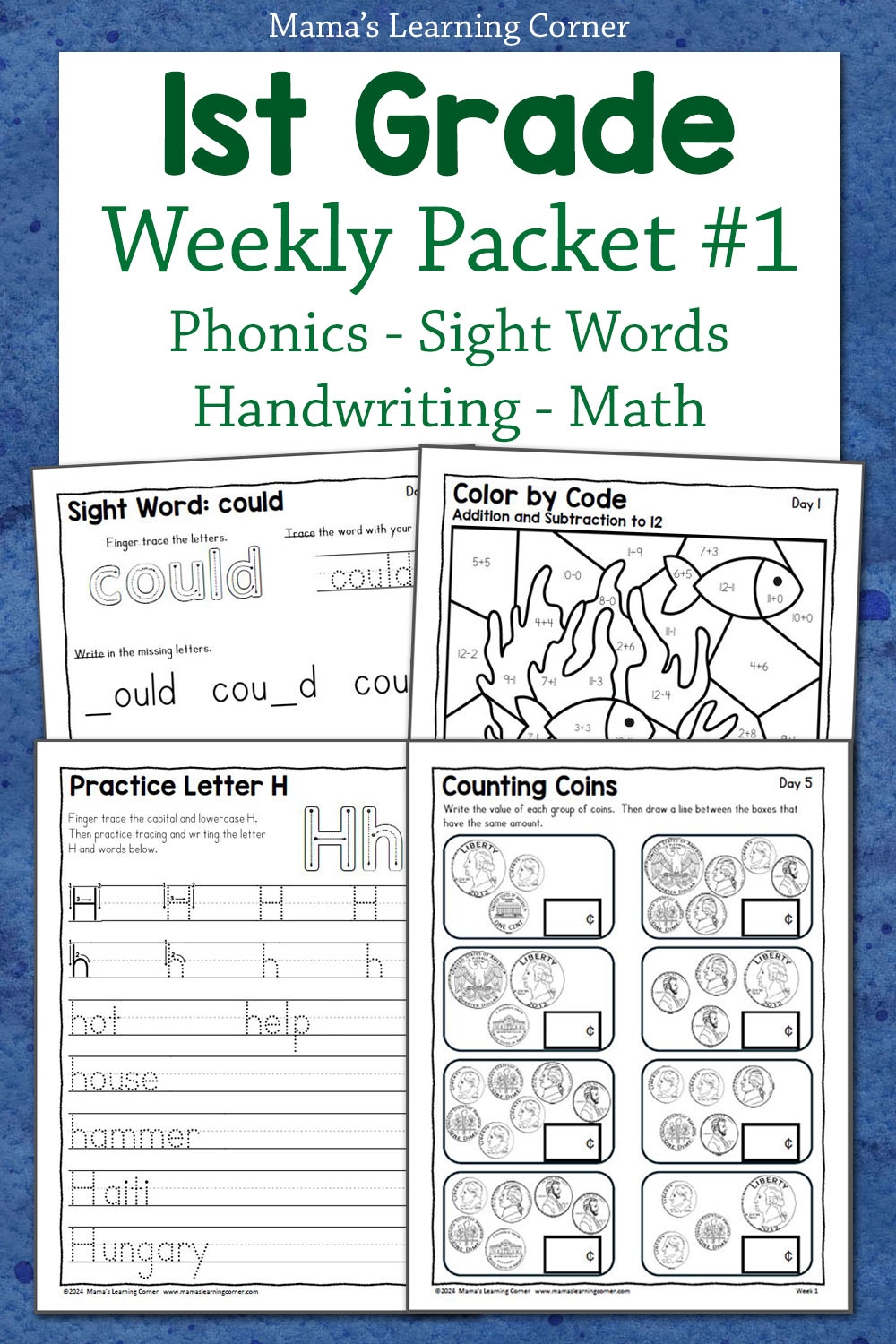 1st Grade Summer Review Worksheets Week 1 Mamas Learning Corner 1st Grade Summer Review Worksheets Week 1 Mamas Learning Corner