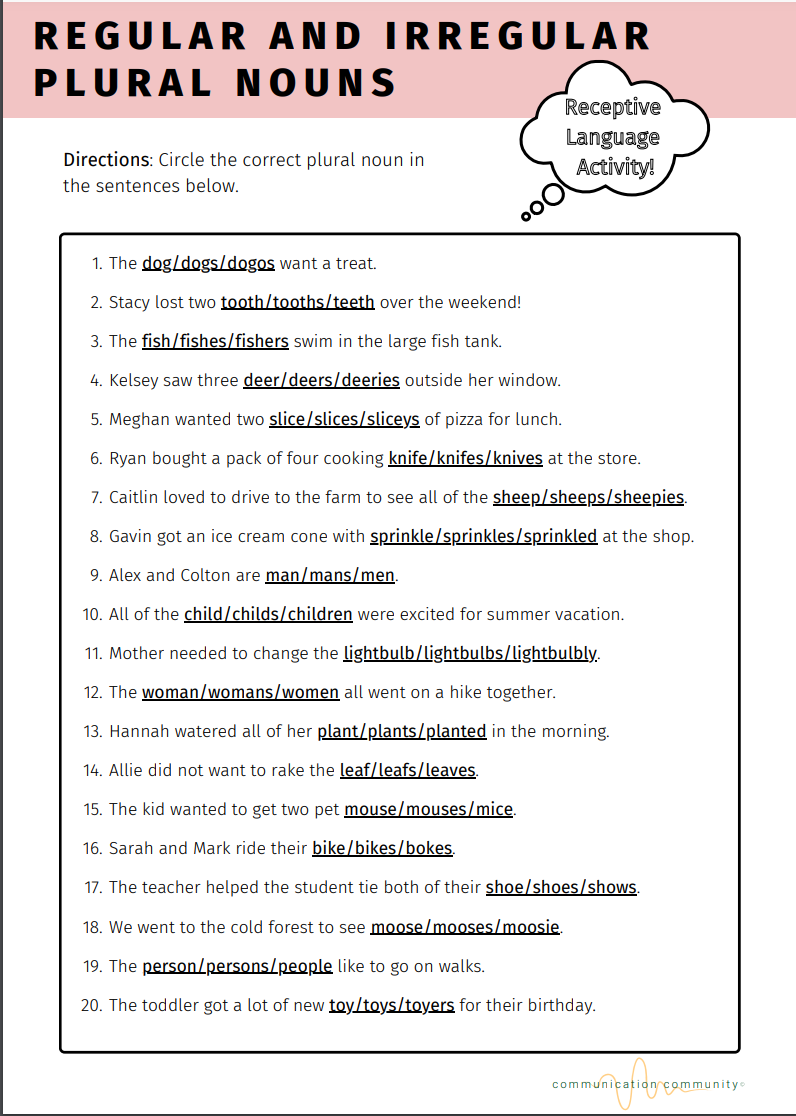 Free Aphasia Worksheets Printable