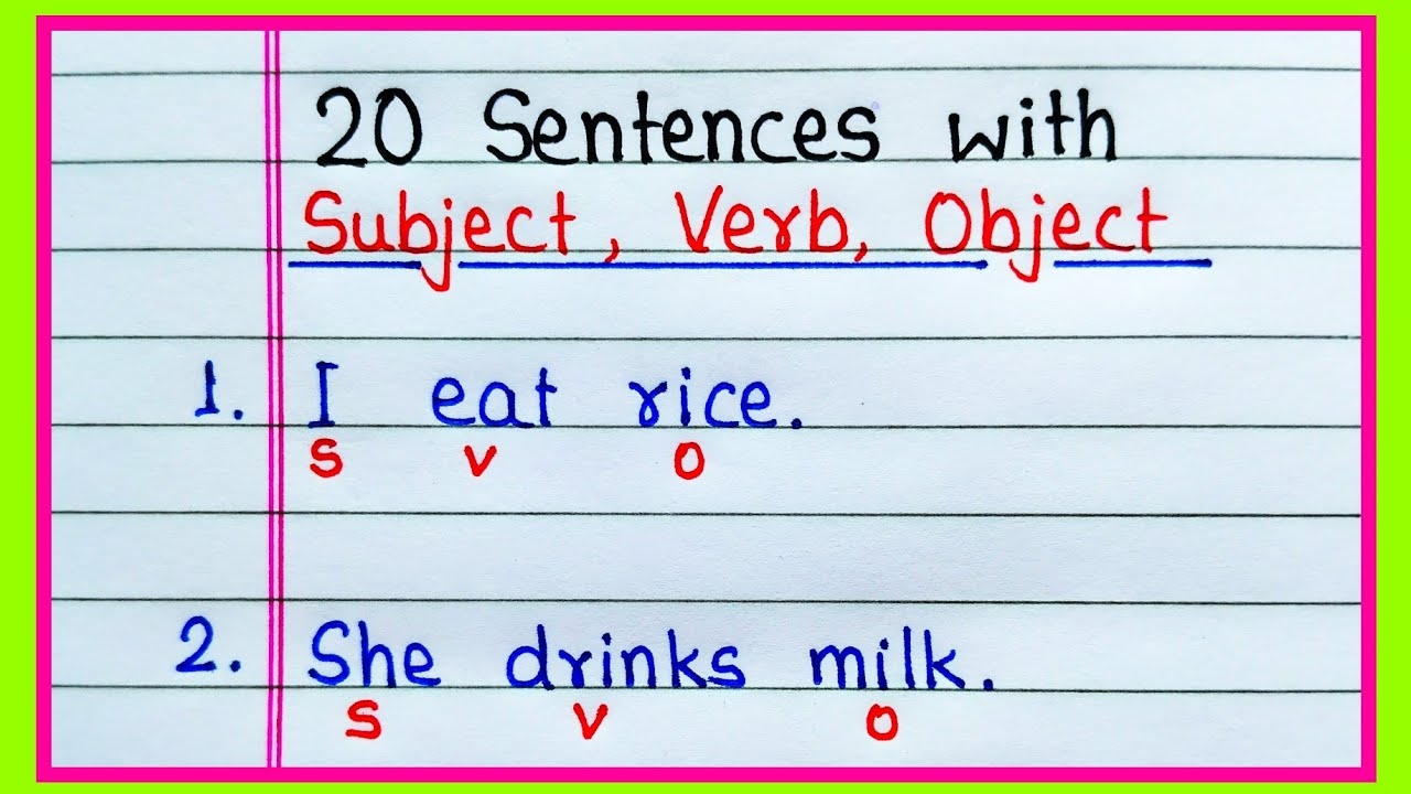 subject and object sentences
