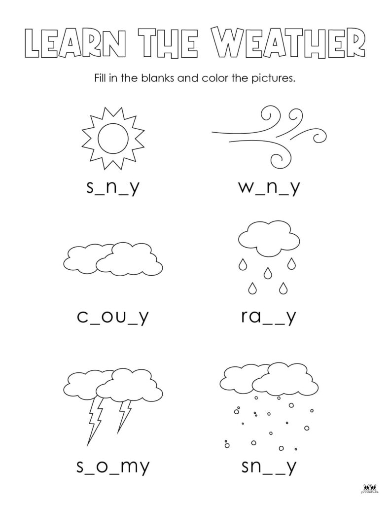 20 Weather Printables For Preschoolers And Kindergarteners Worksheets Library