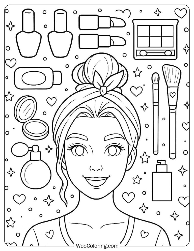 22 Makeup Coloring Pages Free PDF To Print Woo Coloring