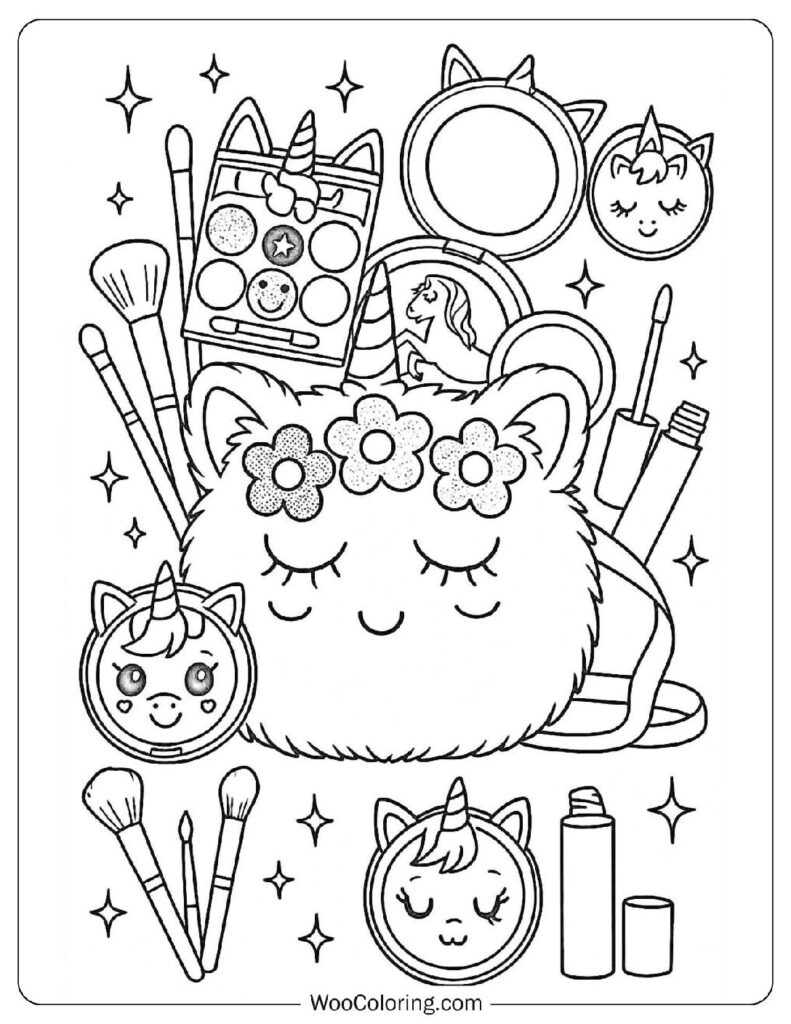Makeup Coloring Pages Printable
