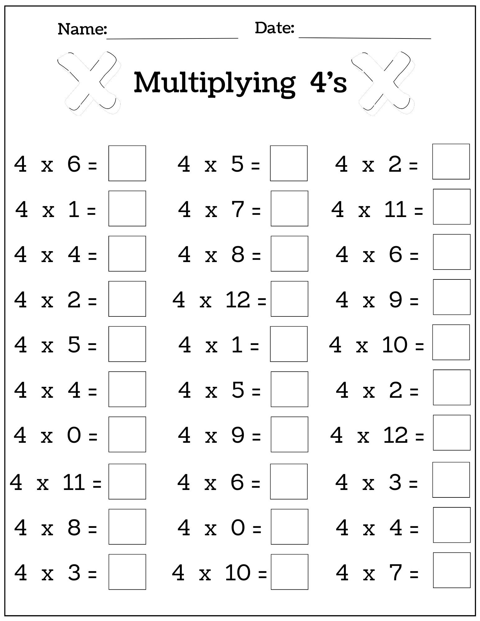 24 Printable Multiplication Worksheets Fill In The Blanks Single Digit Multiplication numbers 1 12 Etsy 24 Printable Multiplication Worksheets Fill In The Blanks Single Digit Multiplication numbers 1 12 Etsy