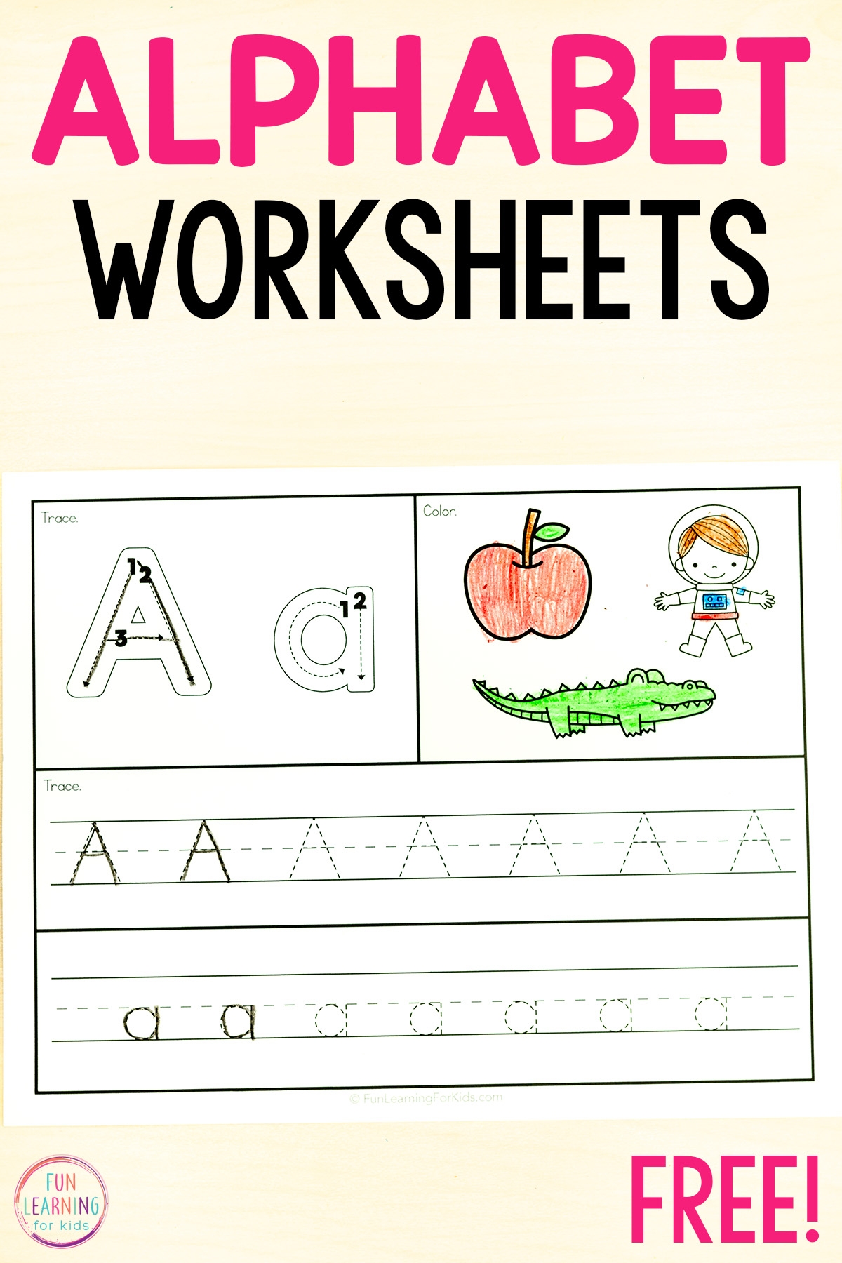 26 Alphabet Beginning Sounds Letter Tracing Worksheets