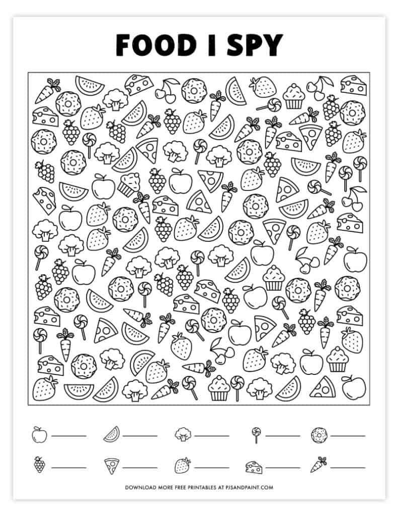 Free Printable I Spy Worksheets