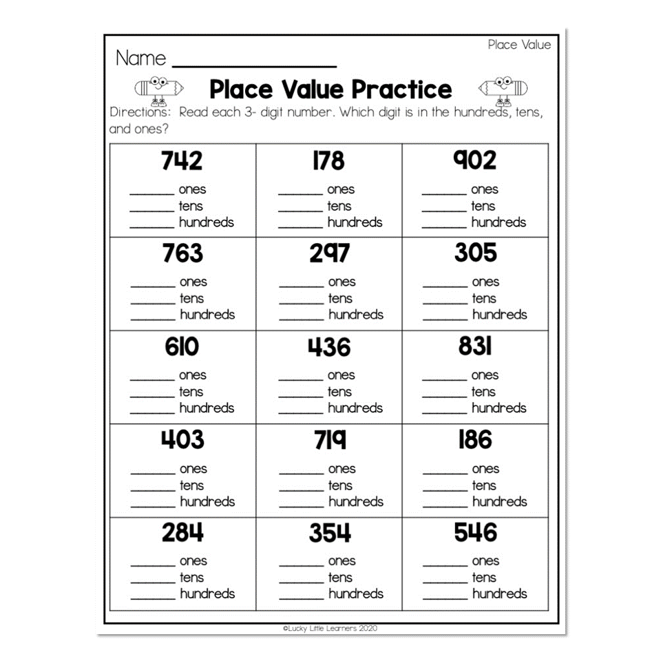 2nd Grade Math Worksheets Place Value Place Value Place Worksheets Library