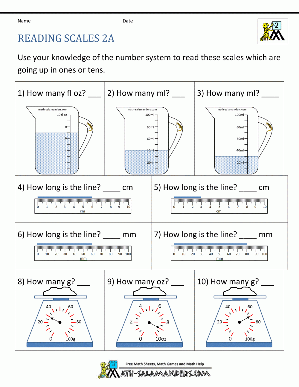 Grade 2 Measurement Worksheets