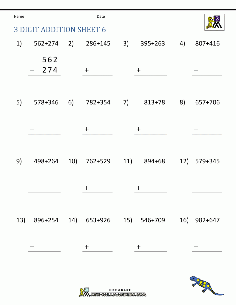 3 Digit Addition Regrouping Worksheets