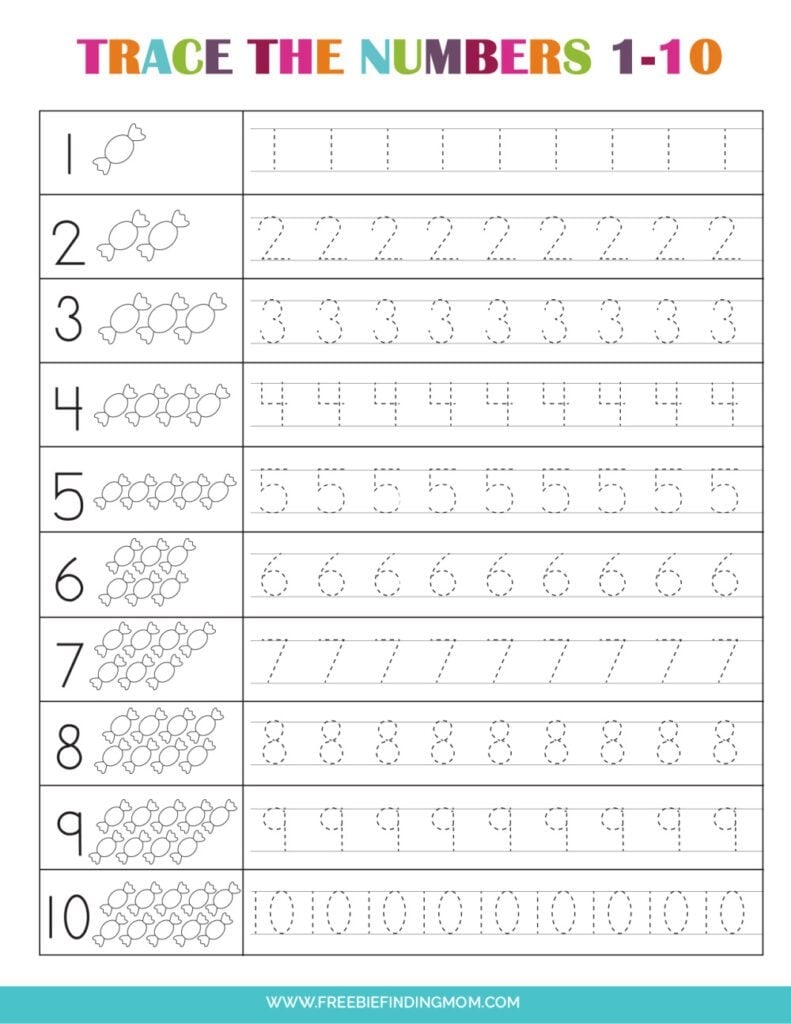 Preschool Number Worksheets 1 10