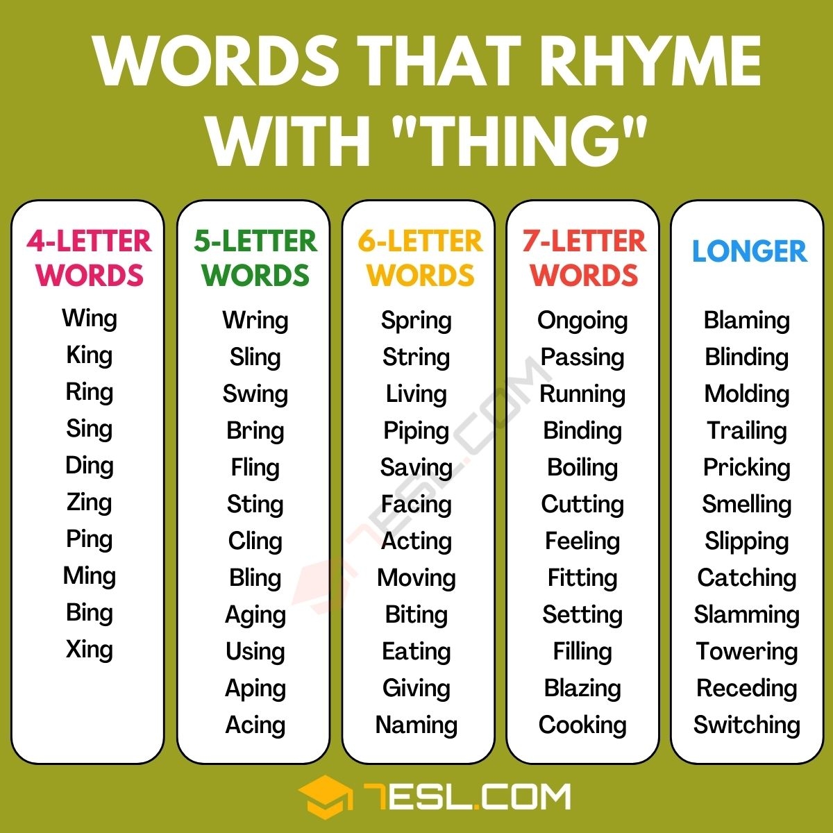 323 Words That Rhyme With Thing In English 7ESL 323 Words That Rhyme With Thing In English 7ESL