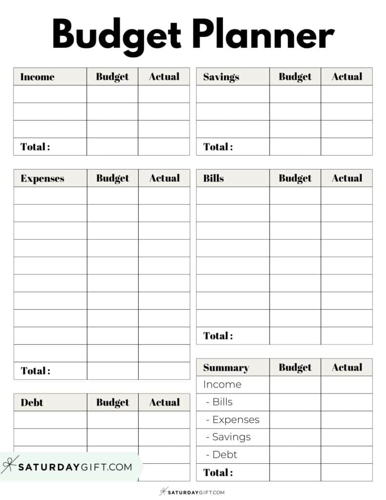 Free Printable Budget Worksheet