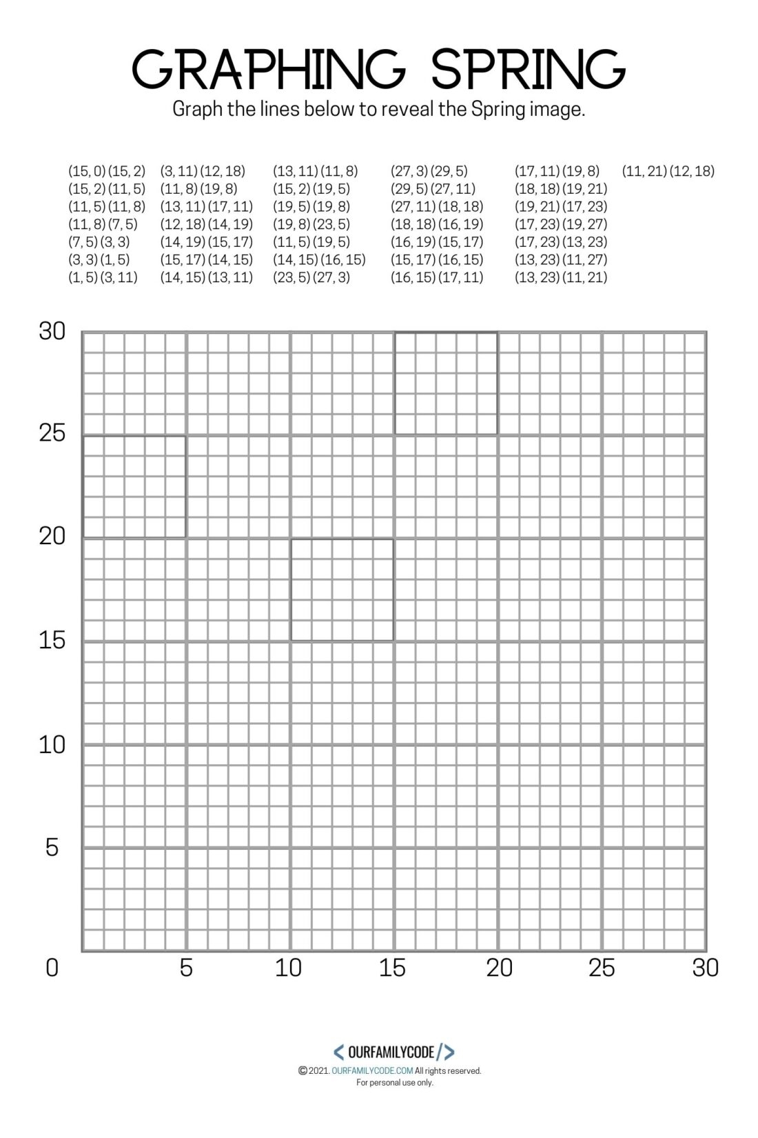Free Printable Coordinate Graphing Pictures Worksheets Pdf