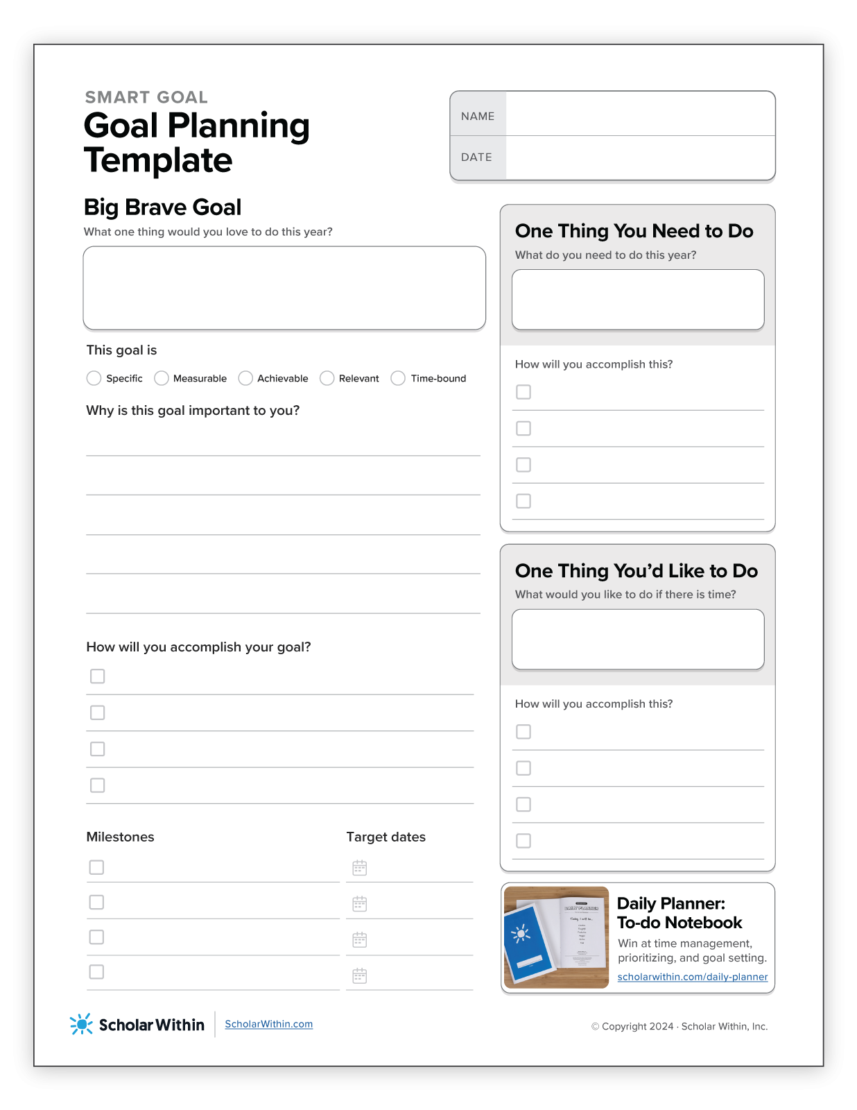 4 Steps To Goal Setting For Kids FREE Worksheet Printable