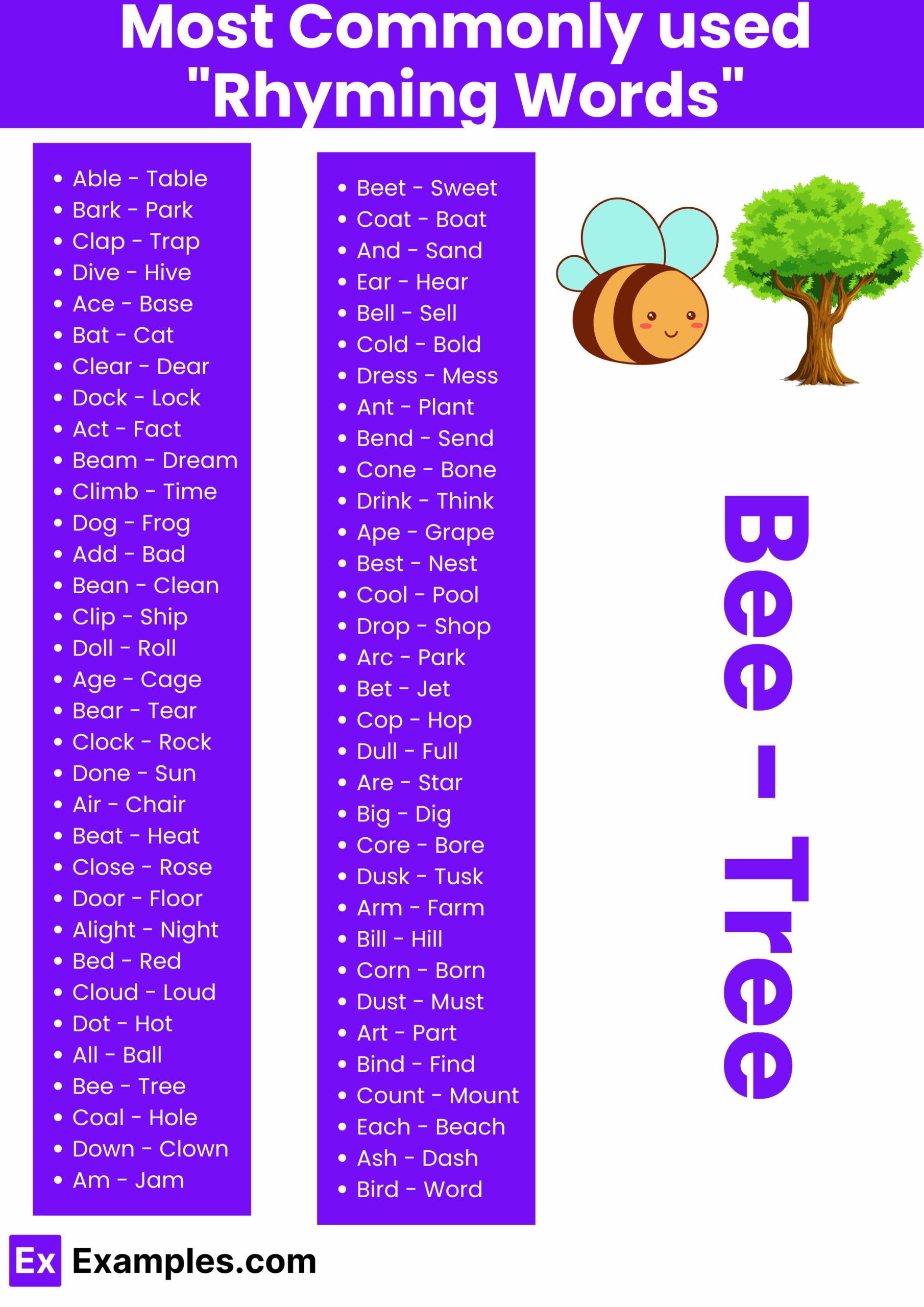 Words That Rhyme List