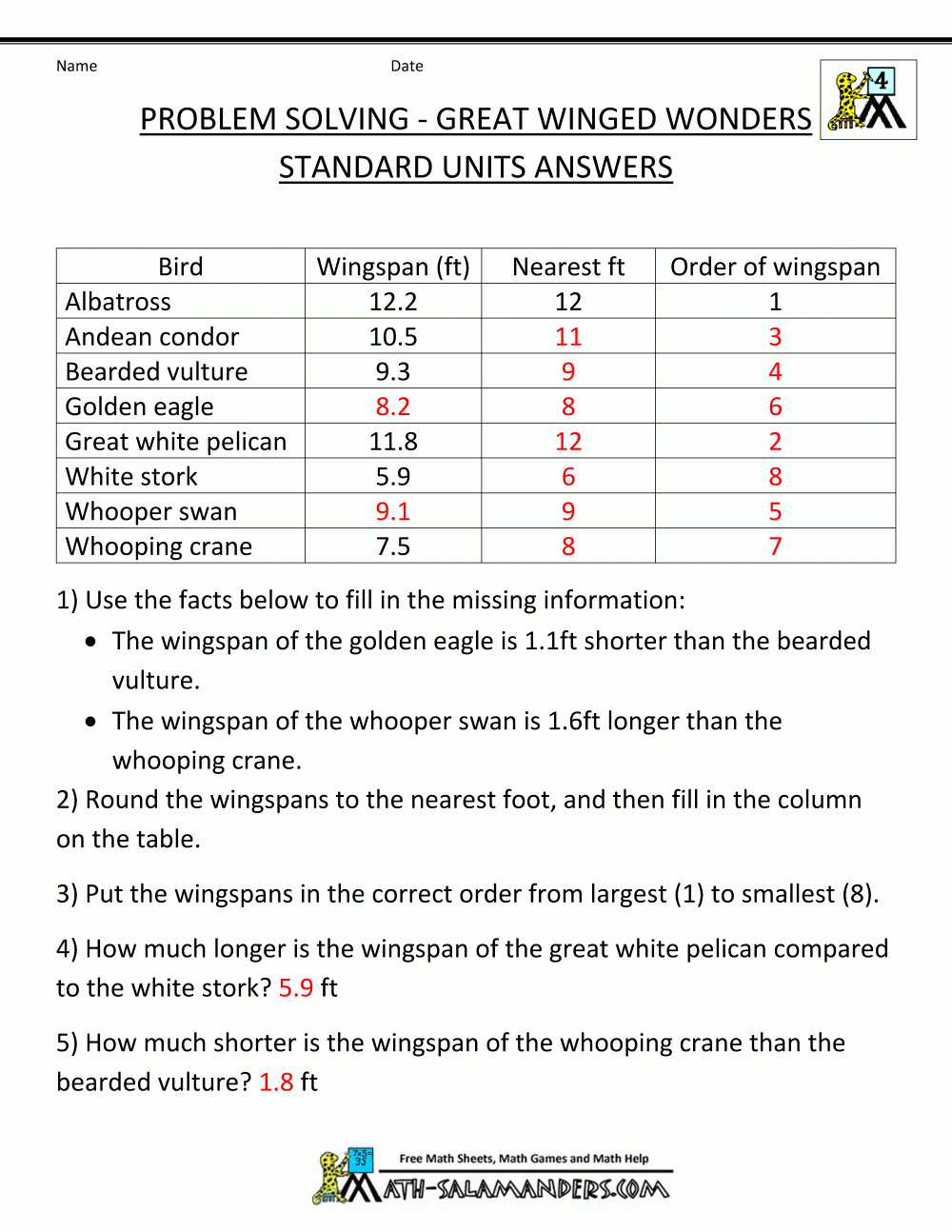 4th Grade Math Word Problems 4th Grade Math Word Problems