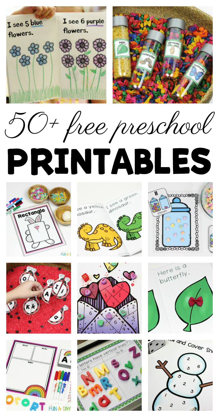 50 Free Preschool Printables For Early Childhood Classrooms