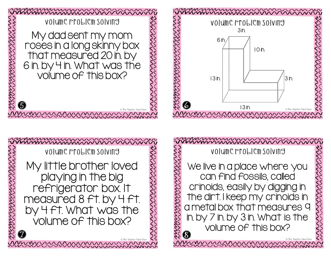5th Grade Volume Problem Solving Task Cards Volume Word Problems Center The Teacher Next Door 5th Grade Volume Problem Solving Task Cards Volume Word Problems Center The Teacher Next Door