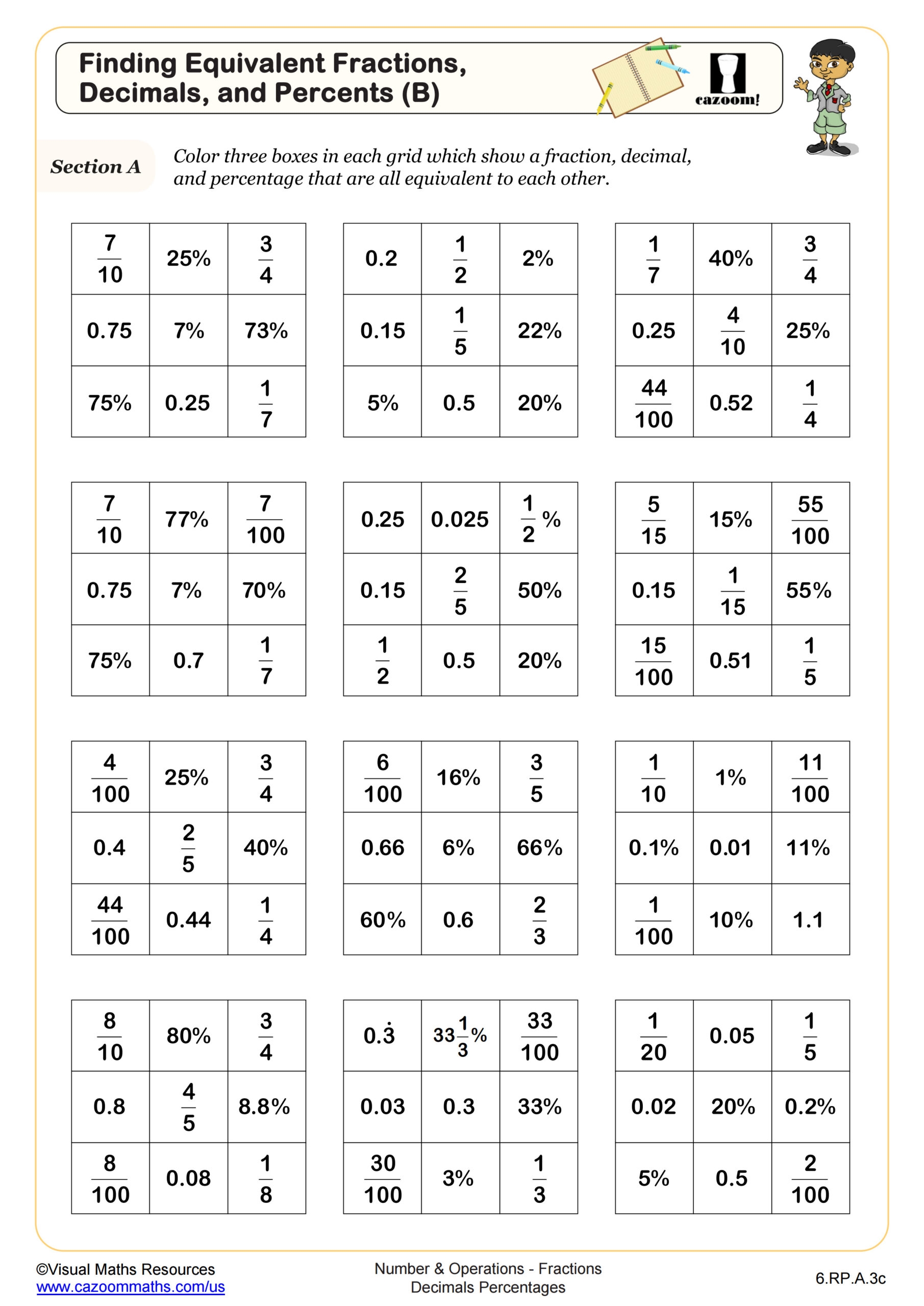 Math Worksheets For Sixth Graders Printable