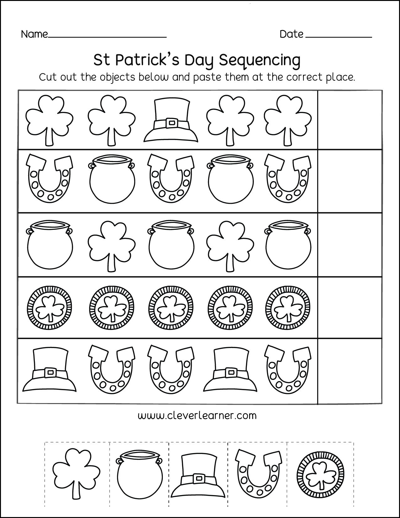 A Variety Of Activity Sheets On St Patricks Day For Preschools Worksheets Library