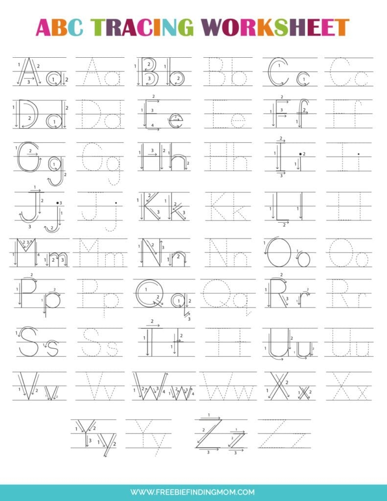 Free Printable Alphabet Letter Tracing Worksheets