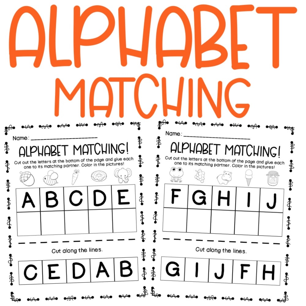 ABC Match Up Alphabet Letter Matching Activity For Early Learners