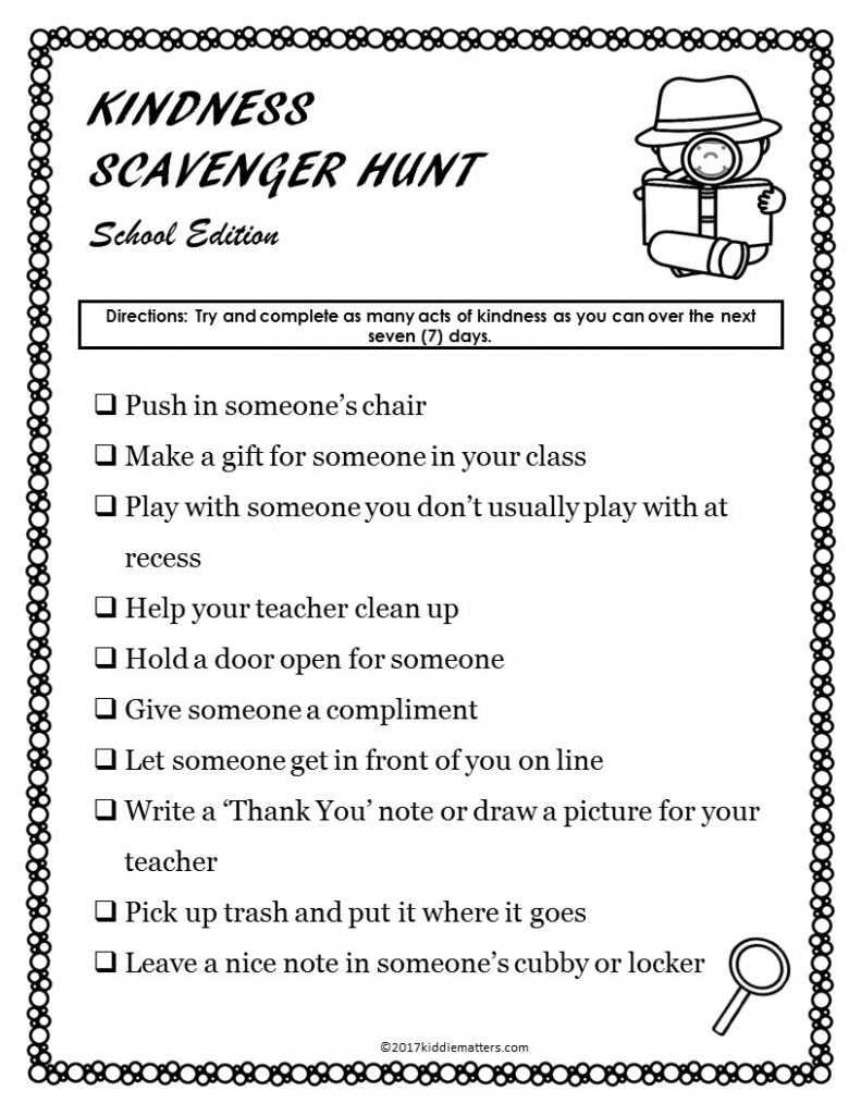 Free Printable Kindness Worksheets Pdf