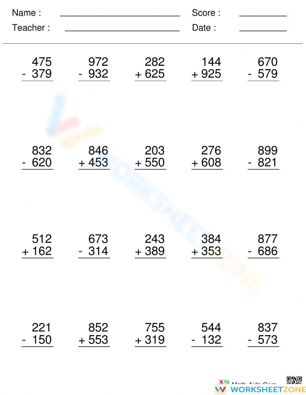 Add And Subtract Multi Digit Whole Numbers With Regrouping Worksheet Worksheets Library Add And Subtract Multi Digit Whole Numbers With Regrouping Worksheet Worksheets Library