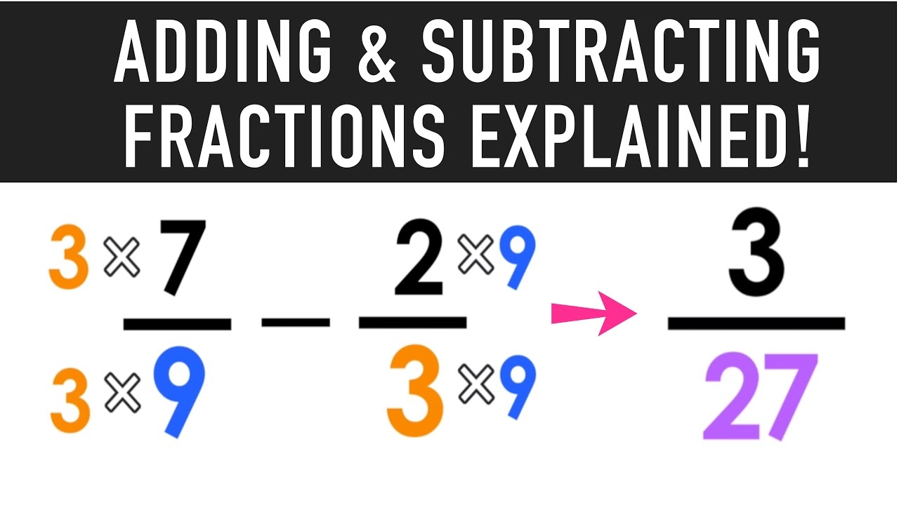 Adding And Subtracting Fractions With Unlike Denominators YouTube Adding And Subtracting Fractions With Unlike Denominators YouTube