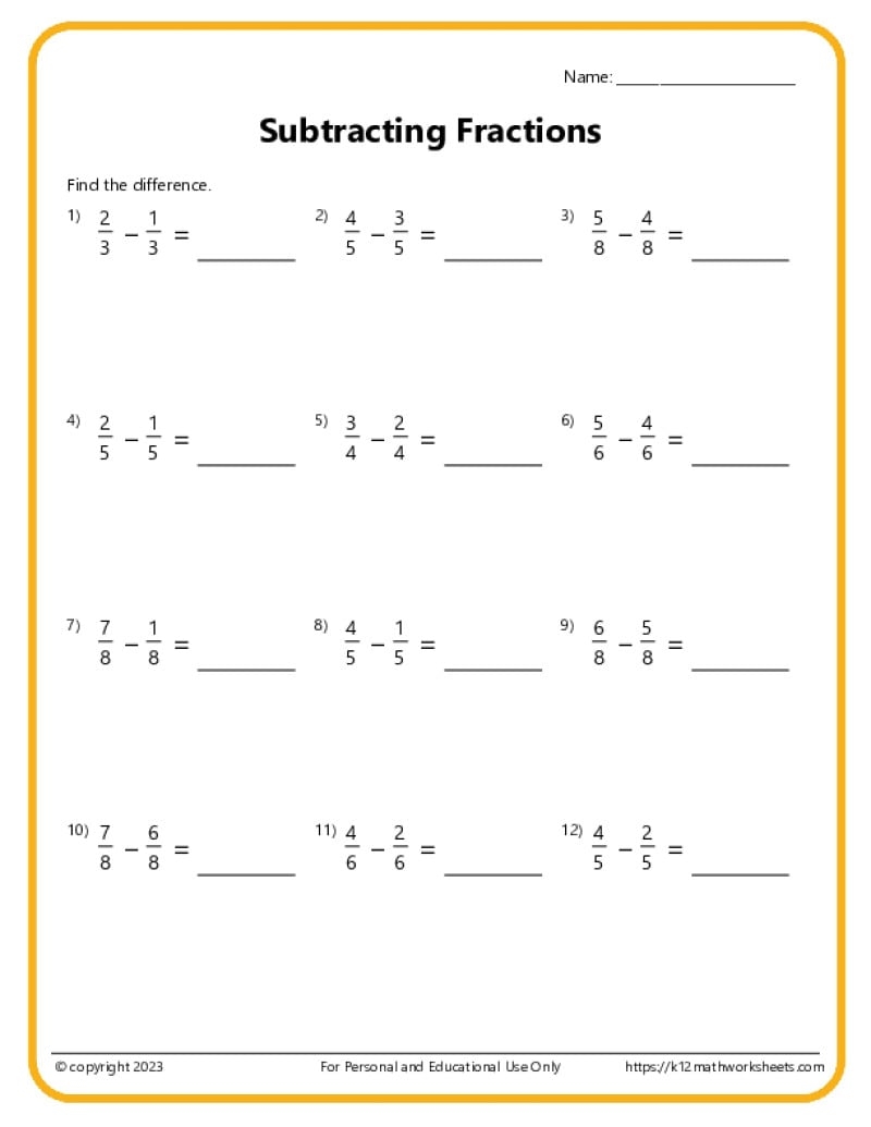 Adding And Subtracting Fractions Worksheets Adding And Subtracting Fractions Worksheets