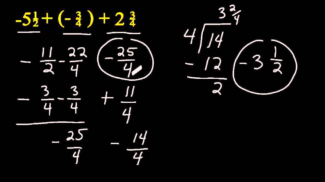 Adding And Subtracting Positive And Negative Fractions YouTube Adding And Subtracting Positive And Negative Fractions YouTube