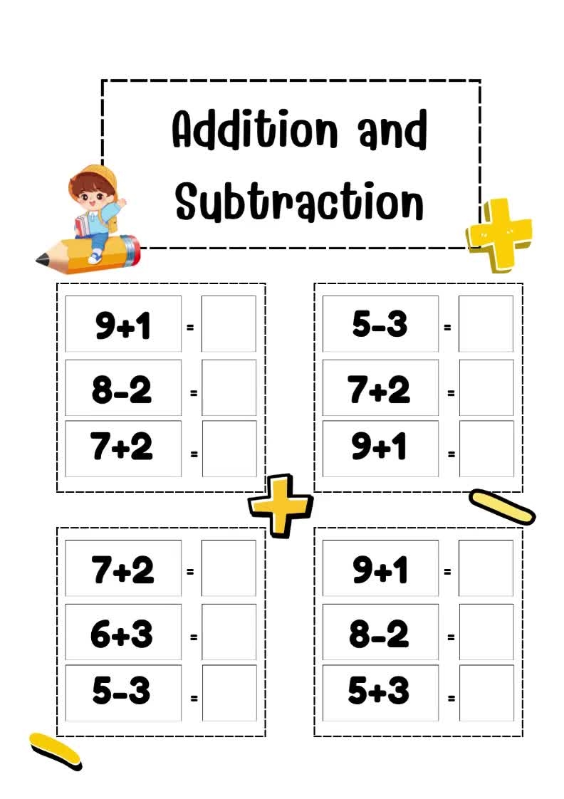 Addition And Subtraction Worksheets Within 20 1st Grade Math Facts Etsy Addition And Subtraction Worksheets Within 20 1st Grade Math Facts Etsy