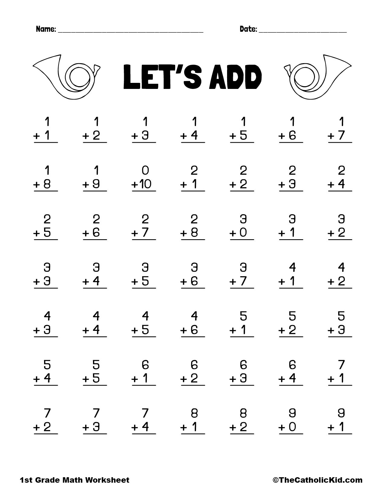 1st Grade Math Worksheets Free Printable