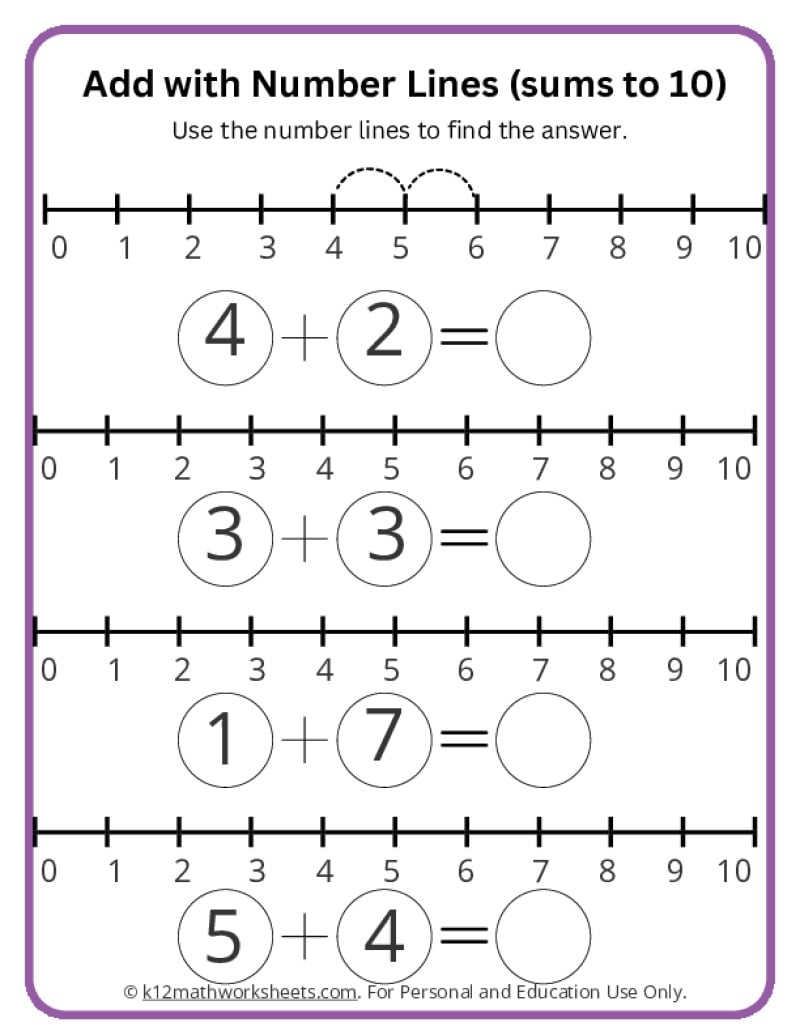 Addition Worksheets For Kindergarten