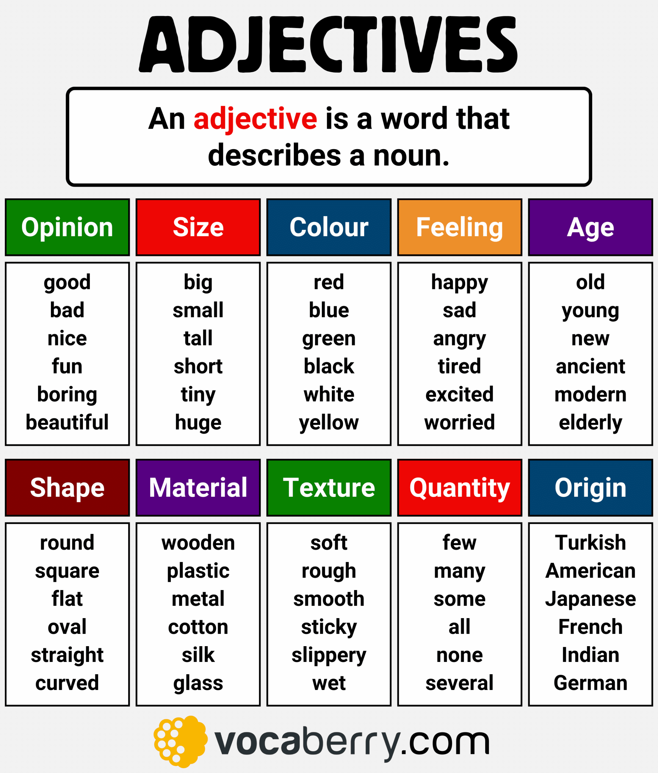 noun and adjective examples