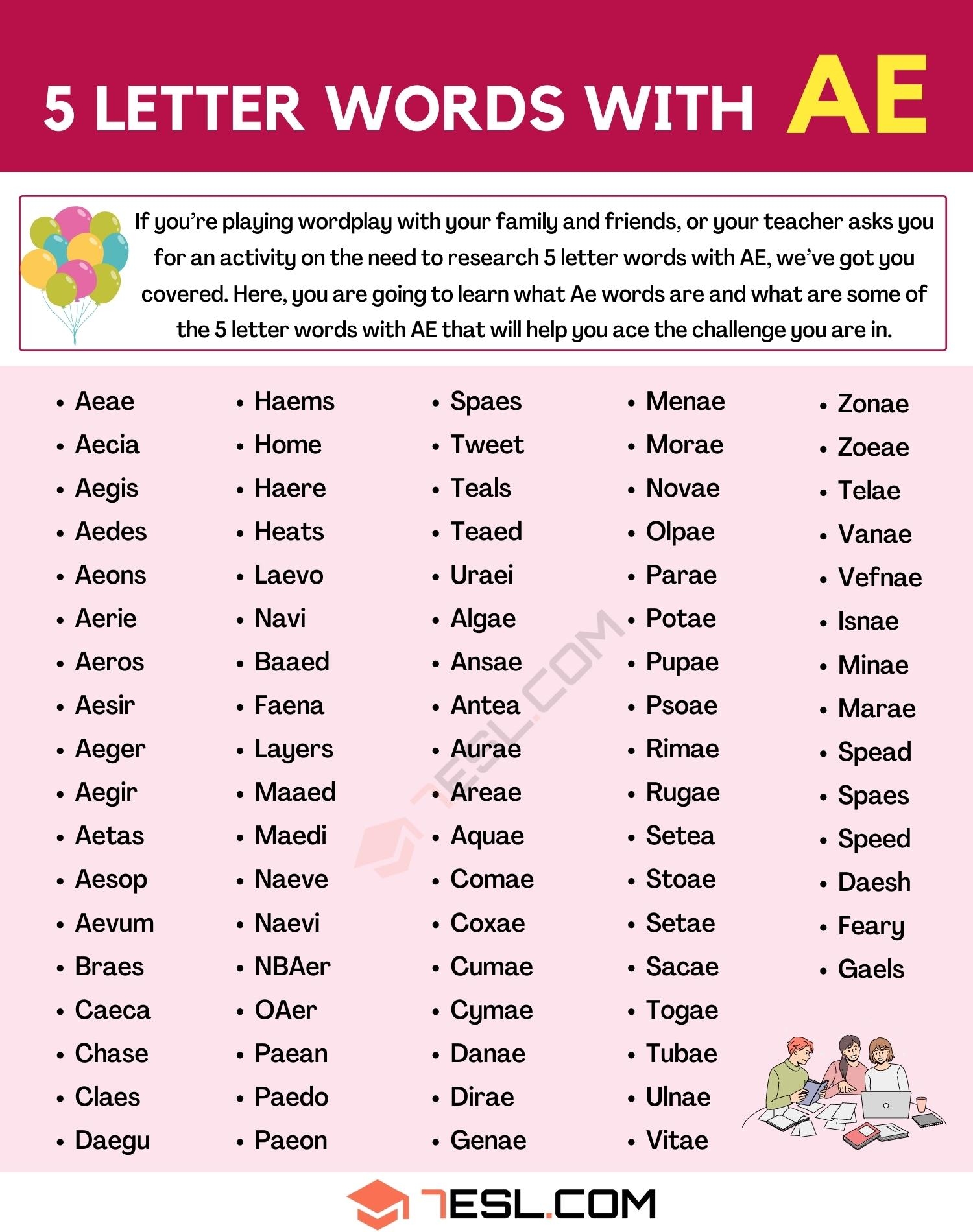 Words Containing A E