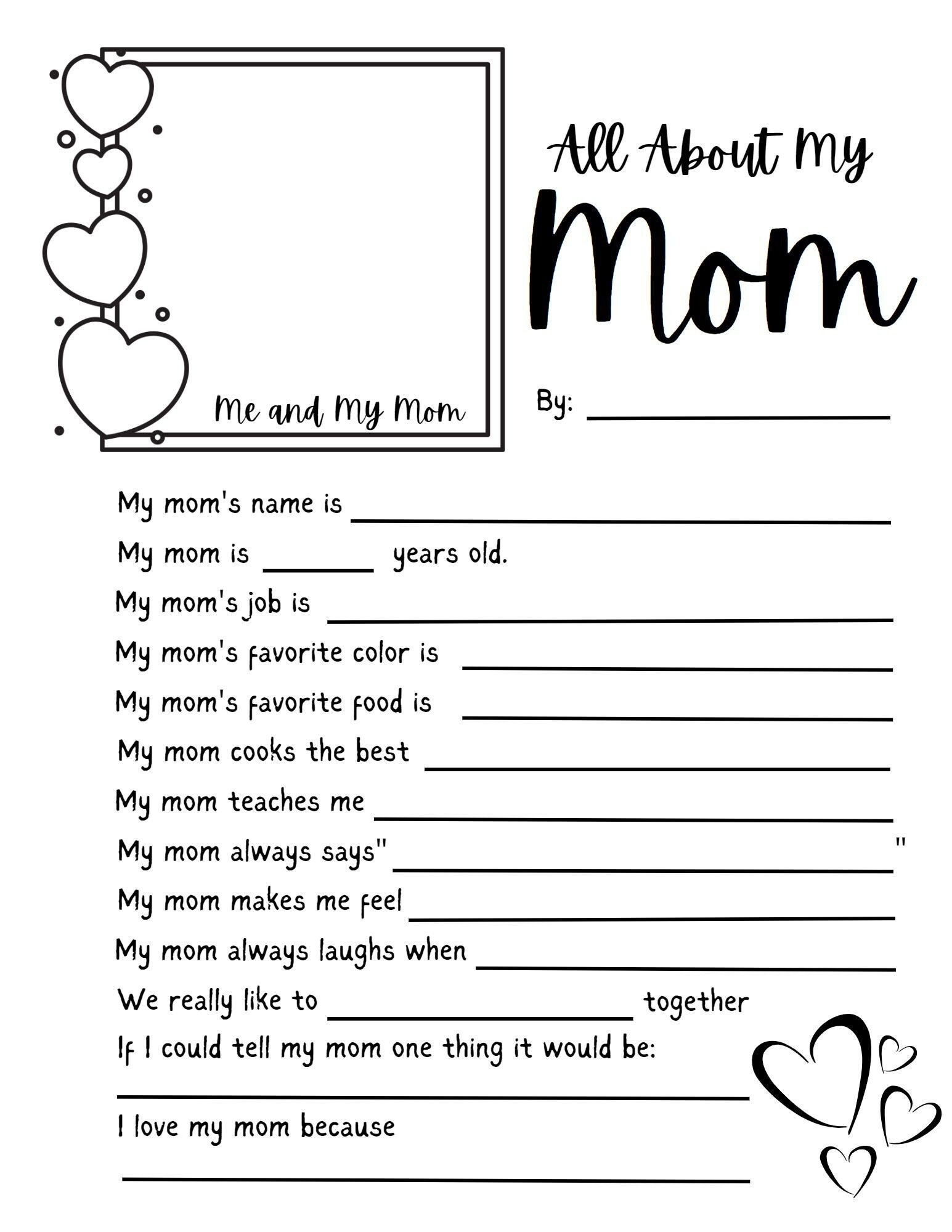 Printable Mother’s Day Worksheets Pdf