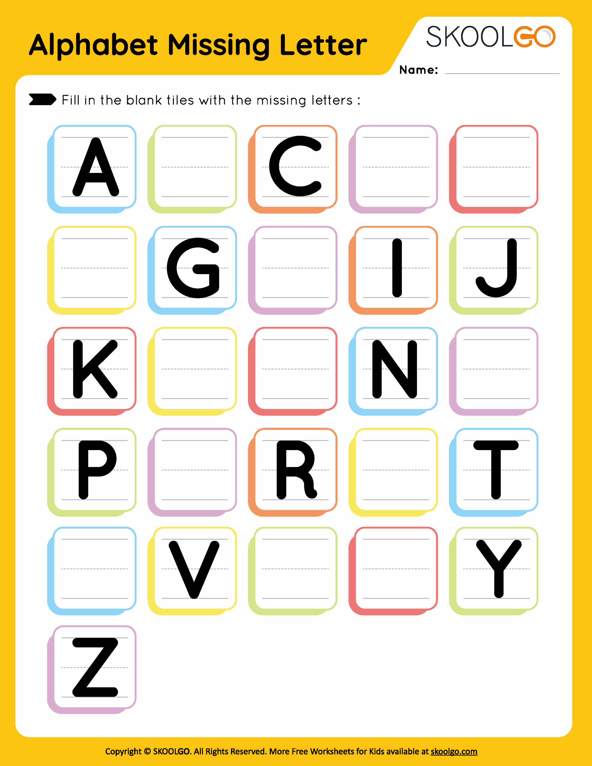 Alphabet Missing Letter Free Worksheet For Kids SKOOLGO Worksheets Library Alphabet Missing Letter Free Worksheet For Kids SKOOLGO Worksheets Library