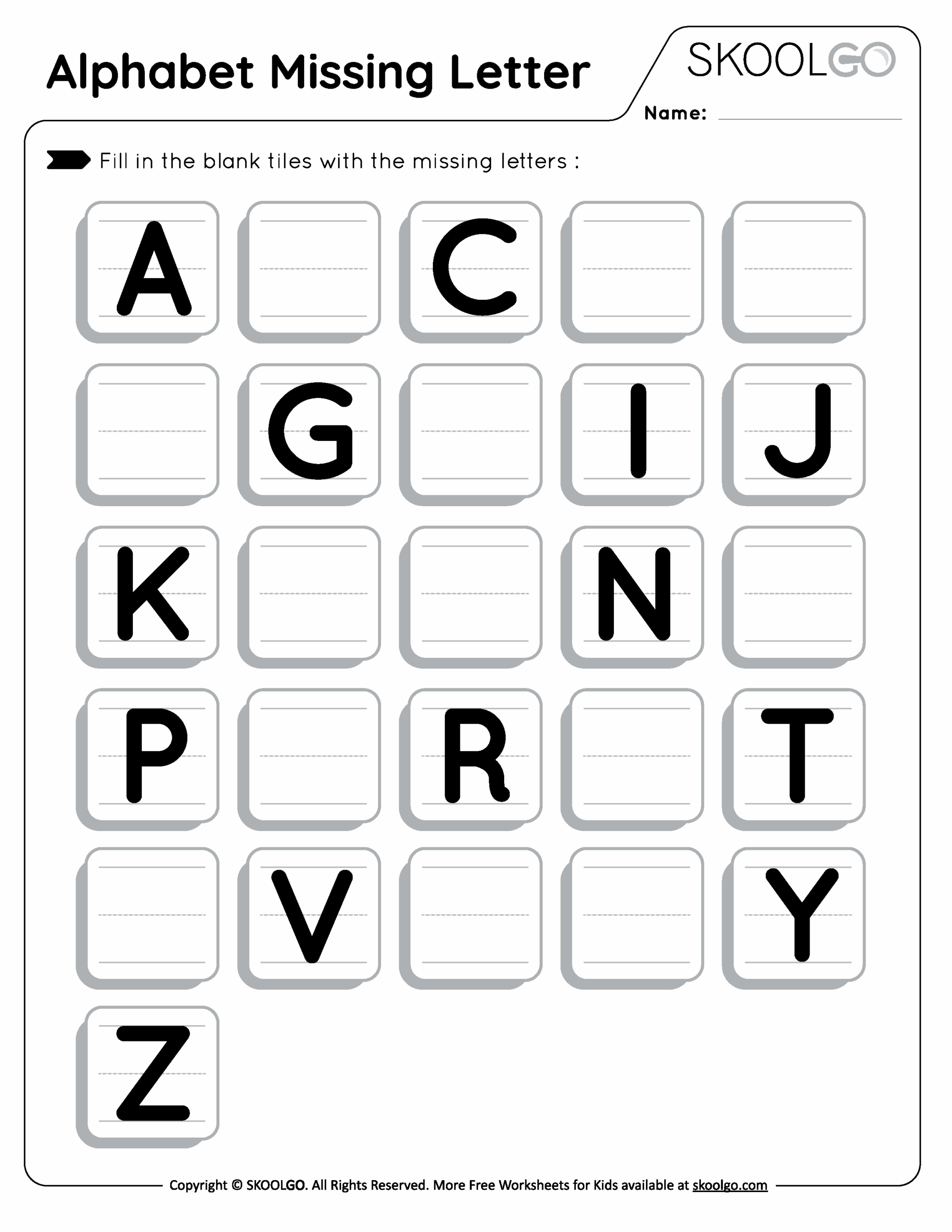 Alphabet Missing Letter Free Worksheet For Kids SKOOLGO Worksheets Library Alphabet Missing Letter Free Worksheet For Kids SKOOLGO Worksheets Library
