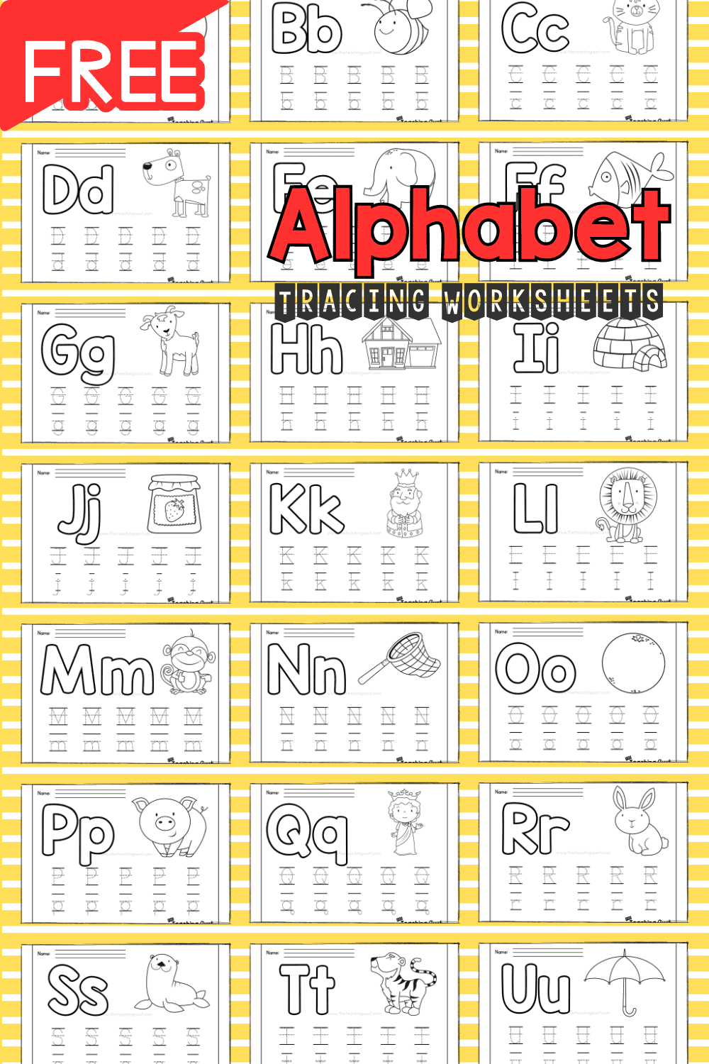 Alphabet Tracing Worksheets The Teaching Aunt Alphabet Tracing Worksheets The Teaching Aunt