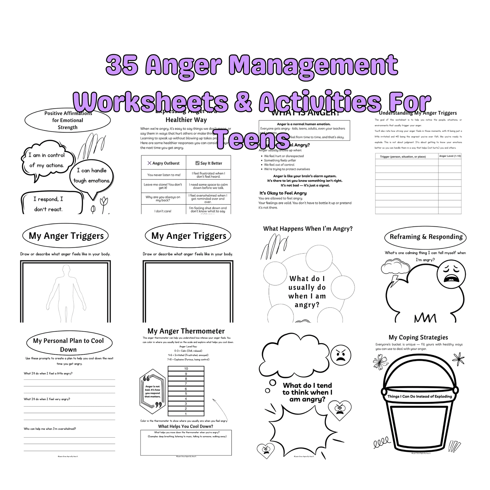 Free Printable Anger Management Worksheets For Youth