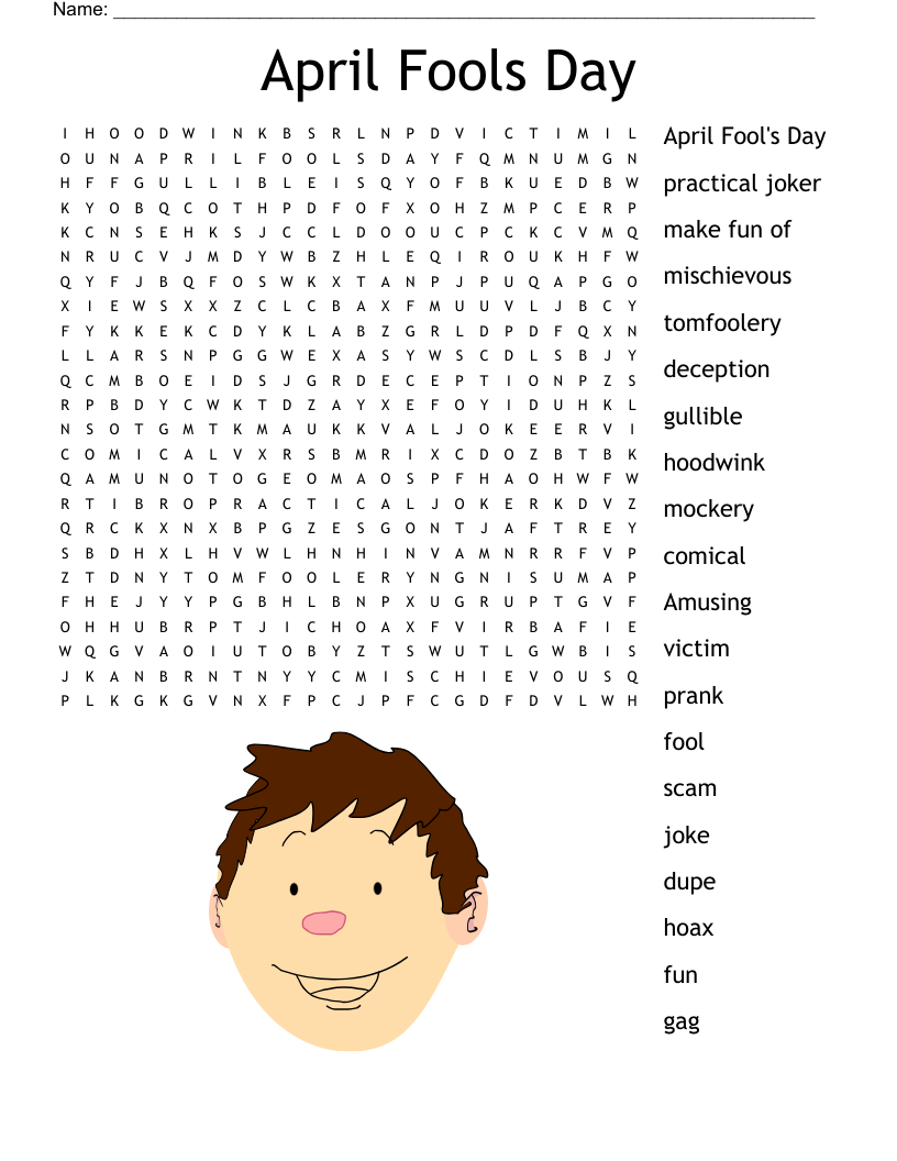 april fools word search april fools word search