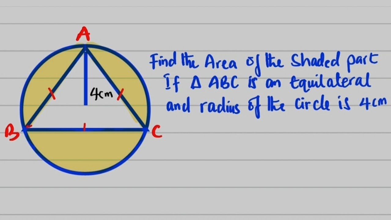 area of shaded region circle area of shaded region circle